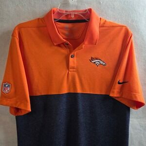 Nike Denver Broncos Polo Shirt + Broncos Beanie Hat 2-Piece Fan Bundle NFL Mens